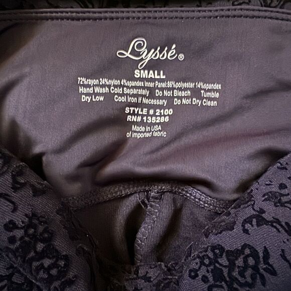 Lysse performance leggings with flocled velvet detail S NWOT - Picture 5 of 10